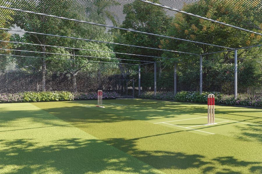 The Mauli Crystal 35 cricket turf on a clear afternoon