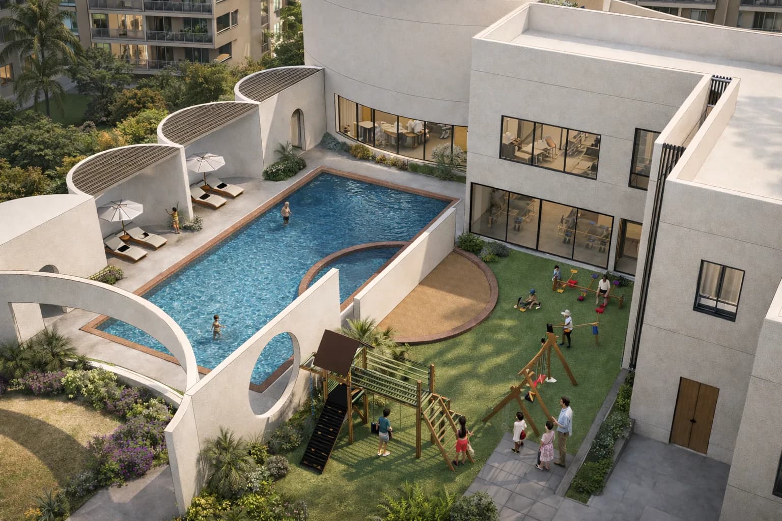 Mauli TempleTown clubhouse aerial render